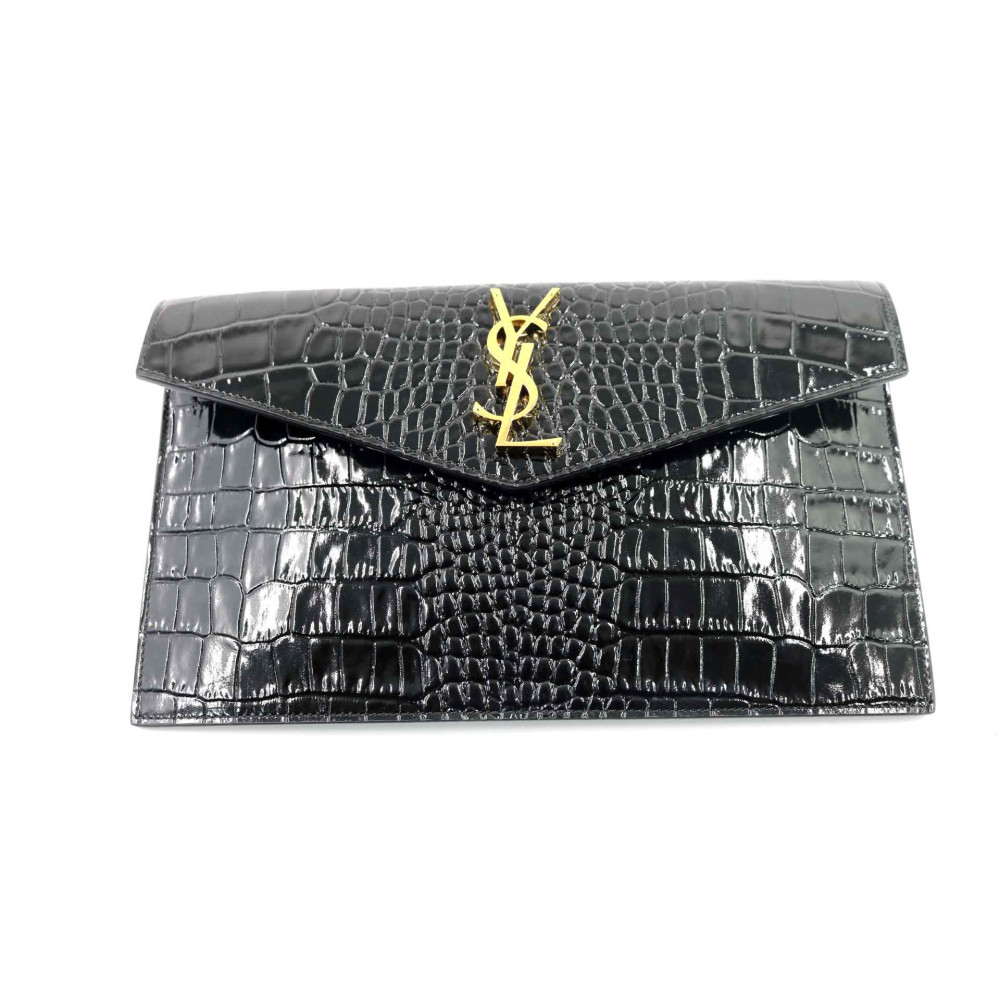 Saint Laurent Pochette Uptown Cocco Lucido Nero