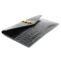 Saint Laurent Pochette Uptown Cocco Lucido Nero