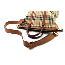 Burberry Shopping Tela e Pelle Beige