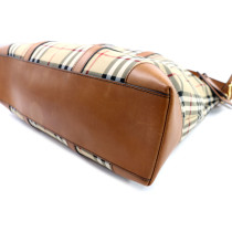 Burberry Shopping Tela e Pelle Beige