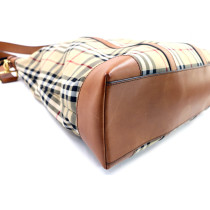 Burberry Shopping Tela e Pelle Beige