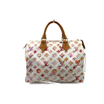 Louis Vuitton Speedy 30 Limited Aquarell Tela Bianca