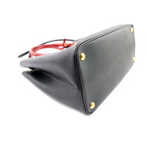 Prada Double Medium Pelle Saffiano Nero e Rosso