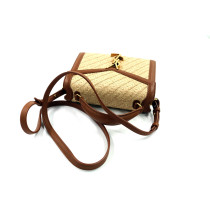 Saint Laurent Cassandra Mini Rafia Beige