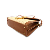 Saint Laurent Cassandra Mini Rafia Beige