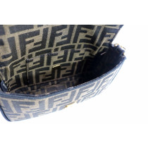 Fendi Baguette Mini Tessuto Jacquard Marrone