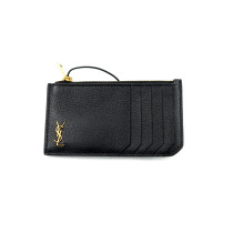 Saint Laurent Portacarte Verticale Pelle Nera