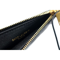 Saint Laurent Portacarte Verticale Pelle Nera