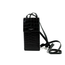 Saint Laurent Portacellulare Pelle Nera