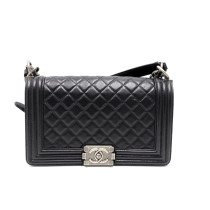 Chanel Le Boy Pelle d'Agnello Nera