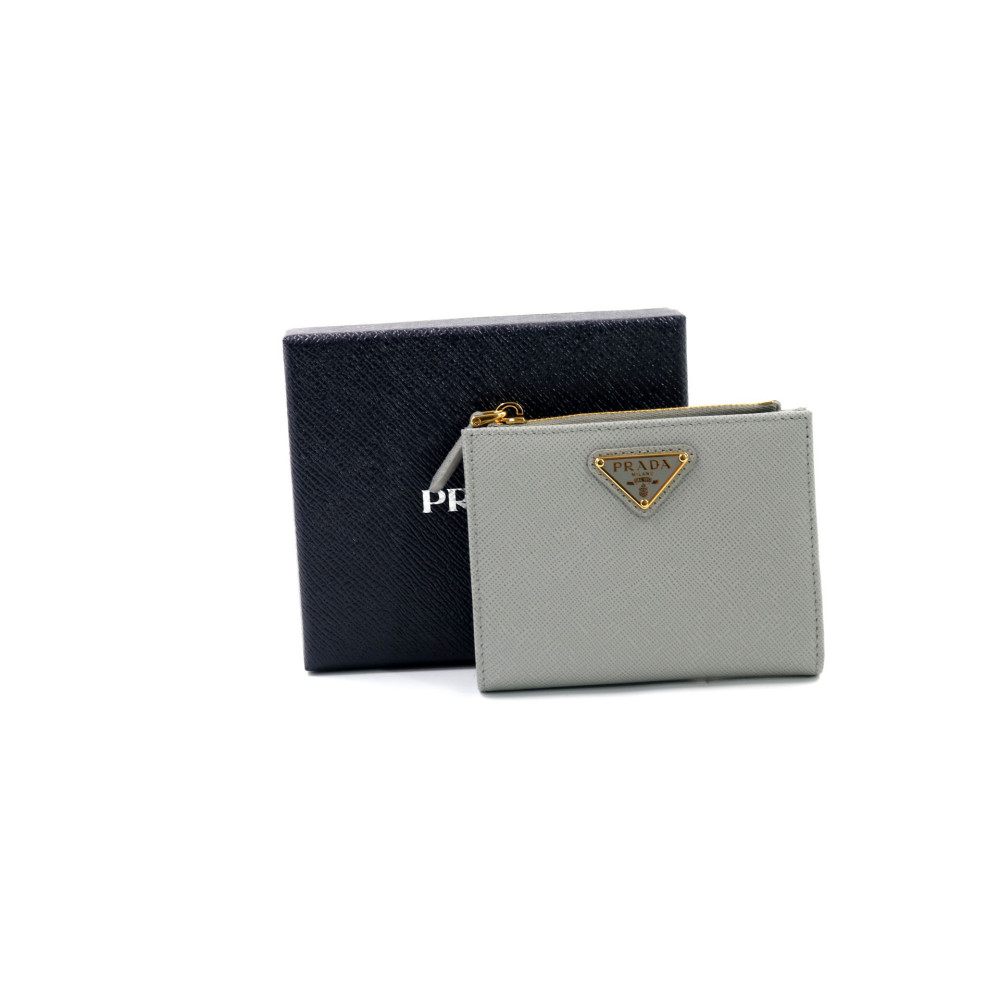 Prada Portafoglio Pelle Grigia