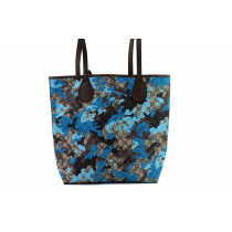 Gucci Shopping-Bag aus blauer Tarnleinwand