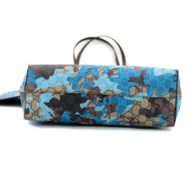 Gucci Blue Camouflage Canvas Shopping Bag