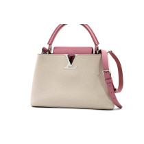 Louis Vuitton Capucines MM Taurillon Leather Cream and Pink