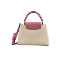 Louis Vuitton Capucines MM Taurillon Leather Cream and Pink