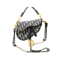 Dior Saddle Mini Tela Jacquard Oblique Blu