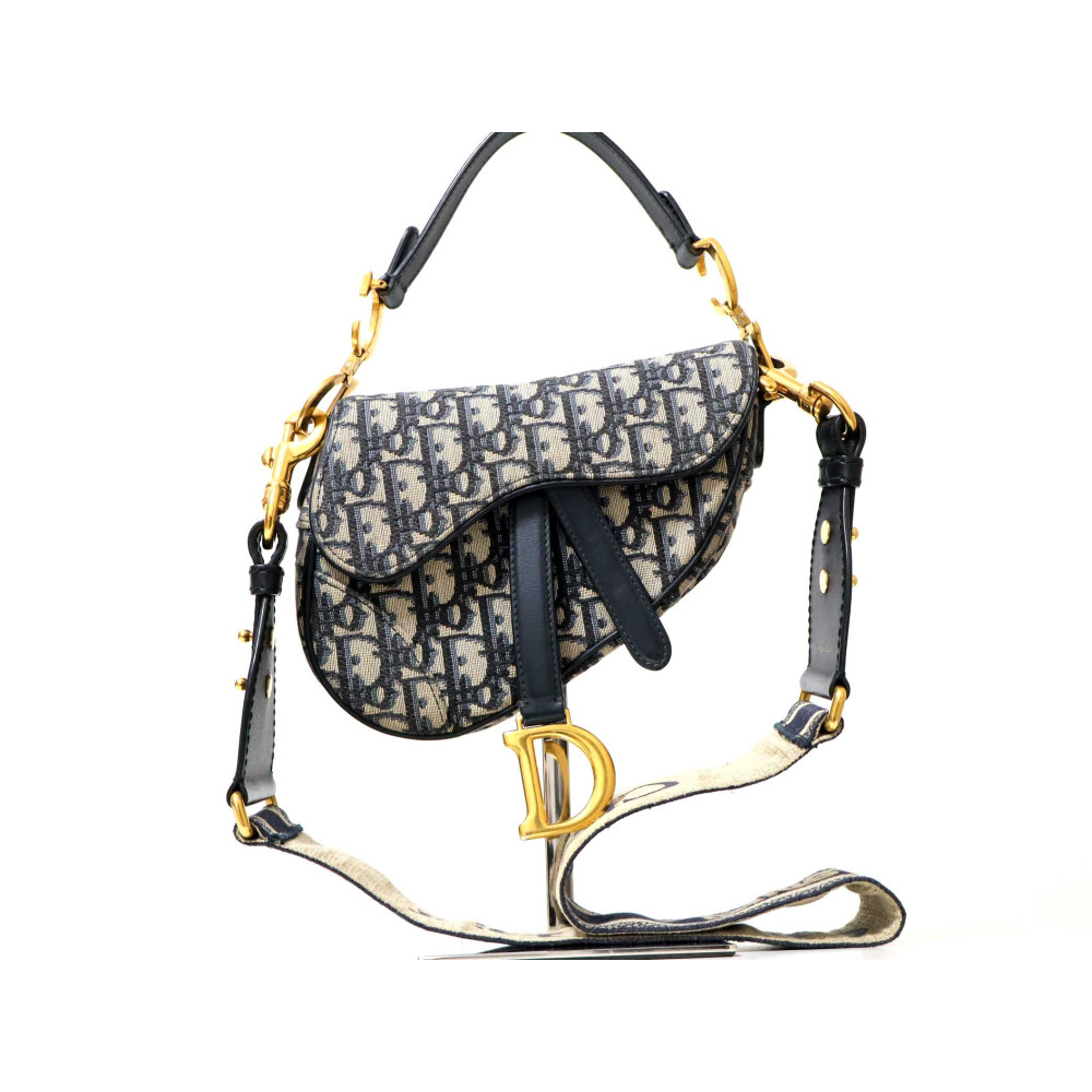 Dior Saddle Mini Toile Jacquard Oblique Bleu