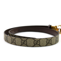 Gucci Cintura Reversibile GG Beige e Pelle Marrone