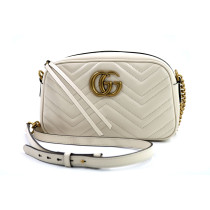 Gucci Camera Bag Marmont Piccola Pelle Bianca