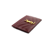 Saint Laurent Portacarte Pelle Bordeaux
