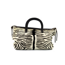 Prada White Zebra Print Party Cavallino Bianco e Nero