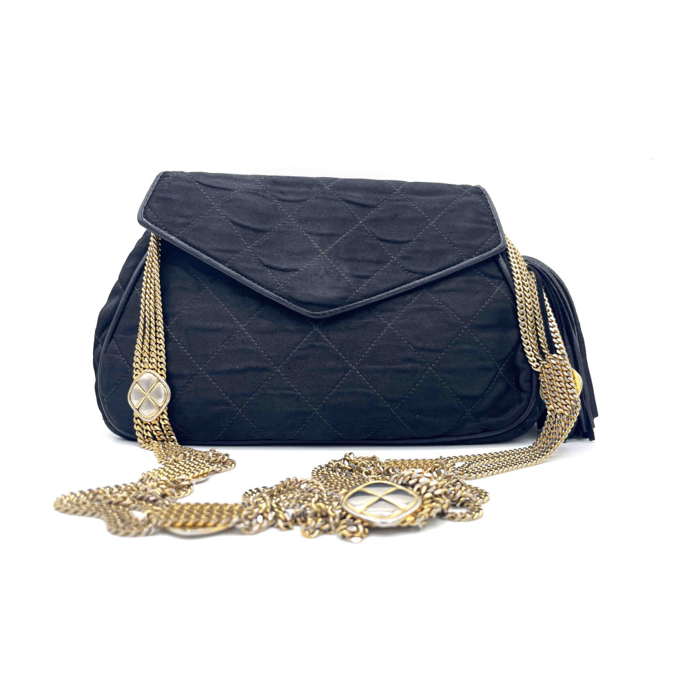 Chanel Pochette Vintage Tela Nera