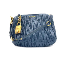 Miu Miu Pochette Goffrata Pelle Matelassè Blu