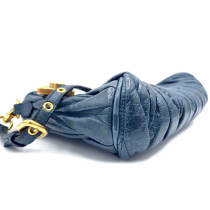 Miu Miu Pochette Goffrata Pelle Matelassè Blu
