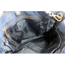 Prada Tote Bag Pelle Blu Navy