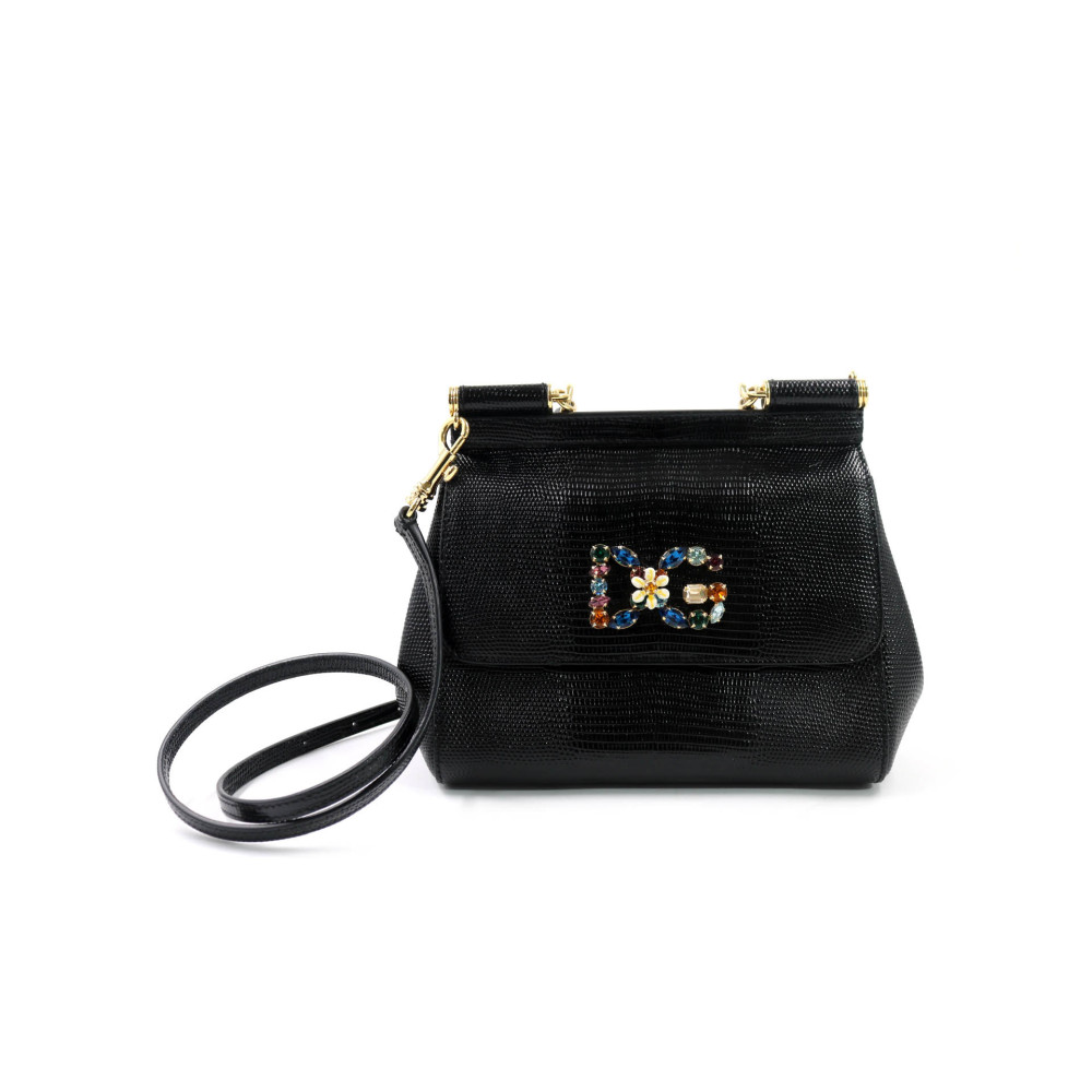 Dolce & Gabbana Sicily Pelle Stampa Iguana Nera