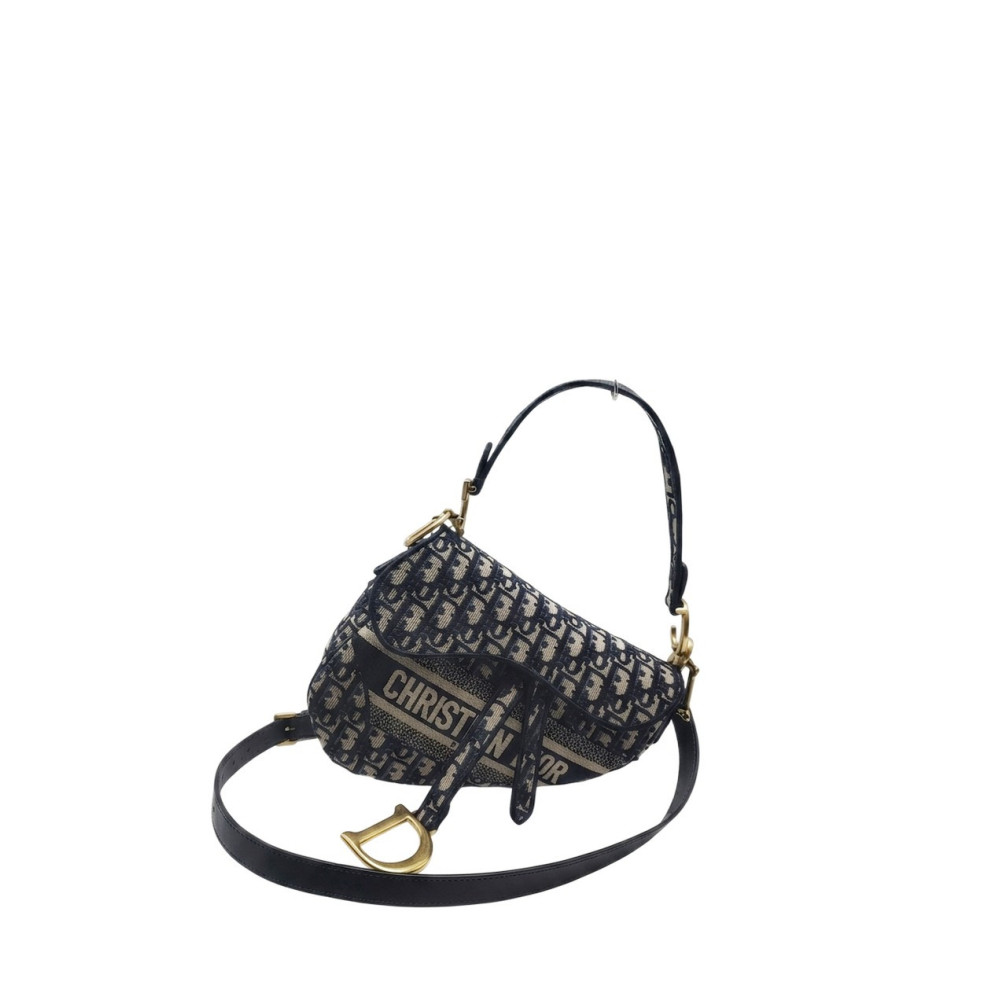 Dior Saddle Mini Blue Oblique Canvas