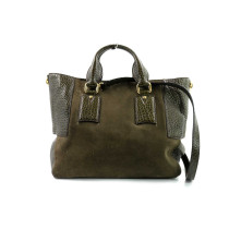 Burberry Tote Bag Camoscio e Pelle Verde Oliva