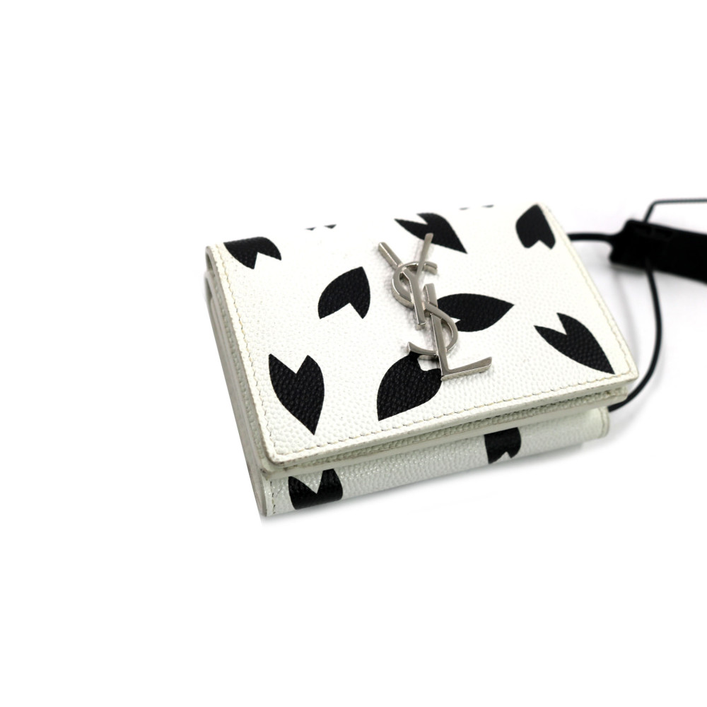 Saint Laurent Portafoglio Pelle Bianca e Nera