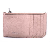 Saint Laurent Portacarte Pelle Rosa