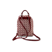 Dolce & Gabbana Zaino Tela Bianca e Burgundy