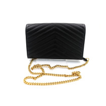 Saint Laurent Cassandre Black Leather