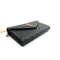 Saint Laurent Cassandre Black Leather