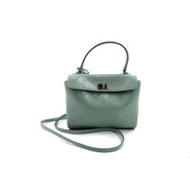 Balenciaga Rodeo Mini Pelle Stampa Struzzo Azzurro