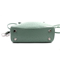 Balenciaga Rodeo Mini Pelle Stampa Struzzo Azzurro