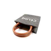 Celine Cabas Mini Vertical Tela Marrone