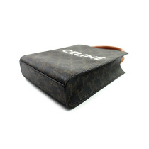 Celine Cabas Mini Vertical Tela Marrone