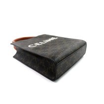 Celine Cabas Mini Vertical Tela Marrone