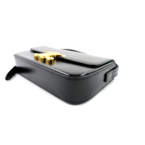 Celine Claude Black Leather