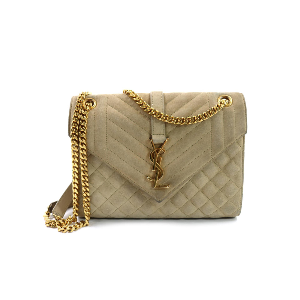 Saint Laurent Envelope Scamosciata Beige