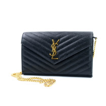 Saint Laurent Cassandre Chain Pelle Nera