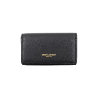 Saint Laurent Schlüsselanhänger Schwarzes Leder