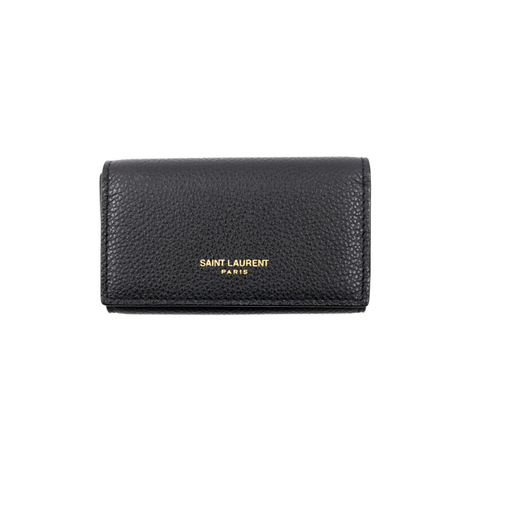 Saint Laurent Schlüsselanhänger Schwarzes Leder