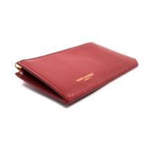 Saint Laurent Portacarte Pelle Bordeaux