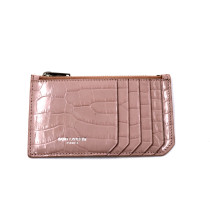 Saint Laurent Porte-cartes Croco Rose