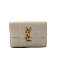 Saint Laurent Portafoglio Cassandre Mini Pelle Bianca